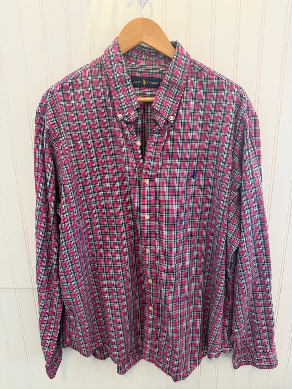 Ralph Lauren Pink & Blue Plaid Button-Down Shirt
